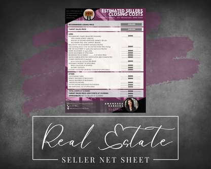 Real Estate Seller Net Sheet