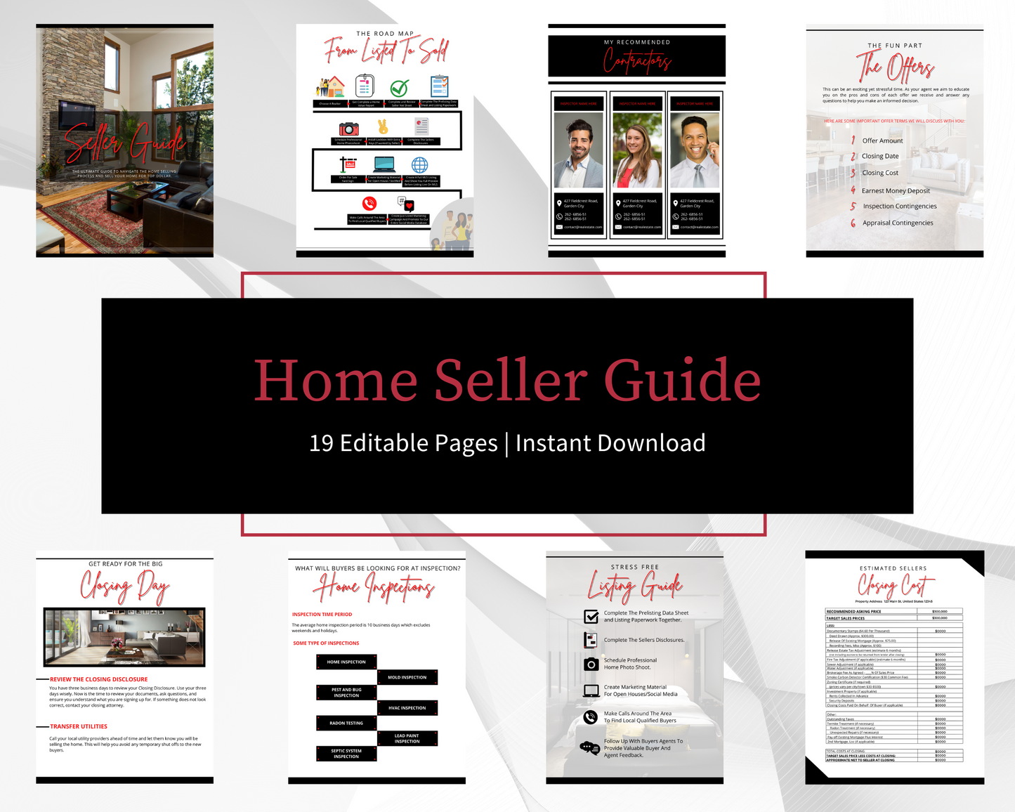 Home Sellers Guide | Real Estate Handout | Real Estate Print | Realtor Information | Real Estate Marketing | Instant Download