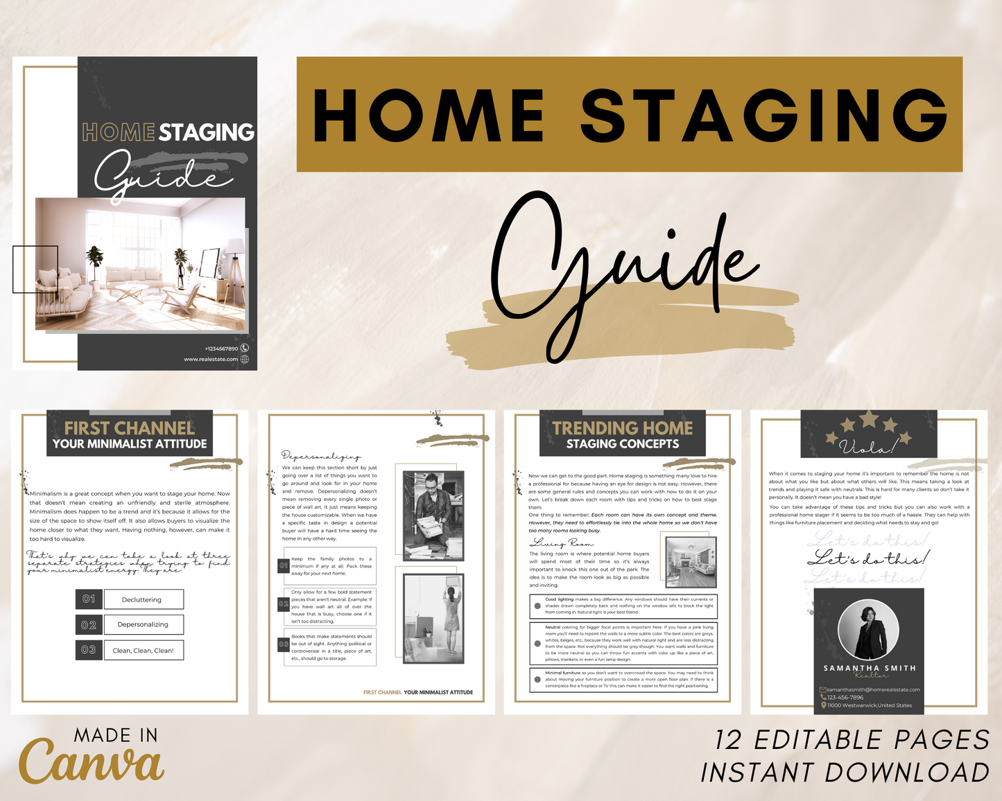 Home Staging Guide | Home Seller Guide | Listing Guide | Real Estate Guide| Real Estate Marketing | Instant Download