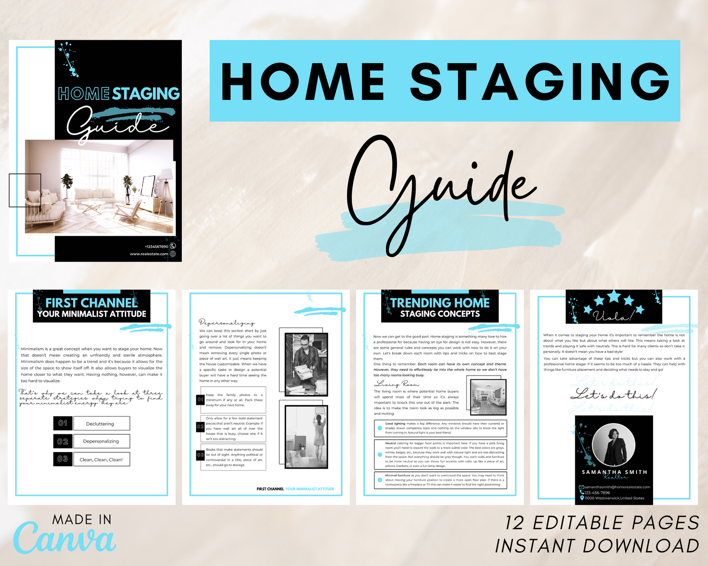 Home Staging Guide | Home Seller Guide | Listing Guide | Real Estate Guide| Real Estate Marketing | Instant Download