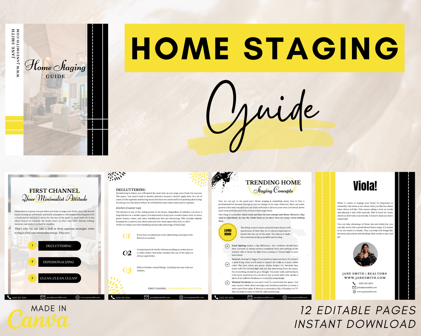 Home Staging Guide | Home Seller Guide | Listing Guide | Real Estate Guide | Real Estate Marketing | Instant Download