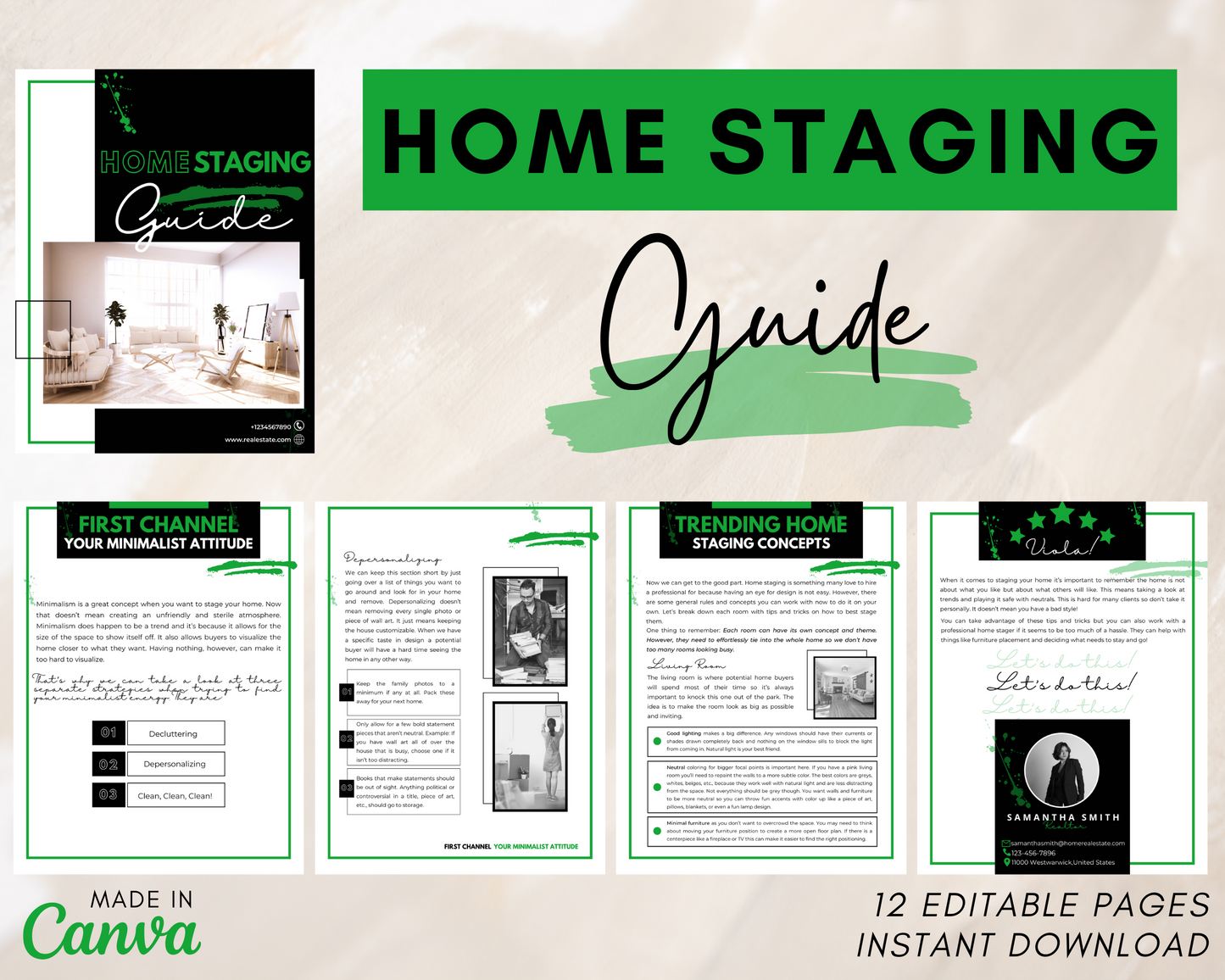 Home Staging Guide | Home Seller Guide | Listing Guide | Real Estate Guide| Real Estate Marketing | Instant Download