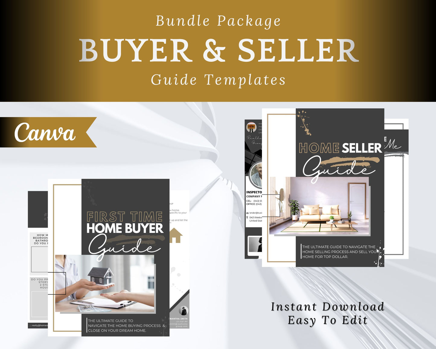 Real Estate Home Buyer and Seller Guide Gold Bundle - Style 5