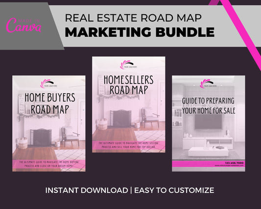 Real Estate Home Buyer, Seller Guide, Home Preparing Guide Pink Bundle - Style 3