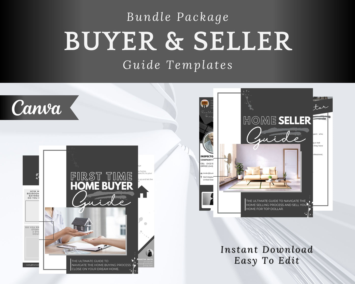 Real Estate Home Buyer and Seller Guide Grey Bundle - Style 5