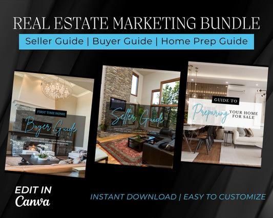 Real Estate Home Buyer, Seller Guide, Home Preparing Guide Light Blue Bundle - Style 2