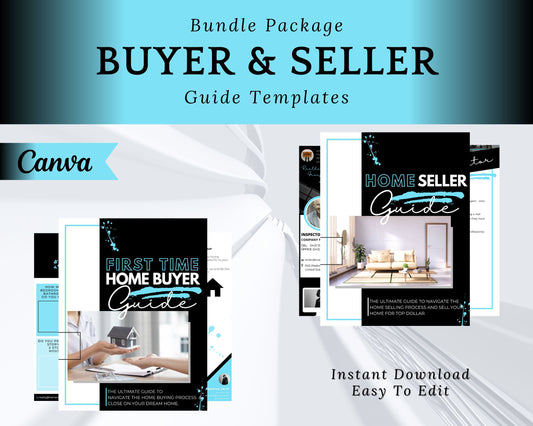 Real Estate Home Buyer and Seller Guide Light Blue Bundle - Style 5