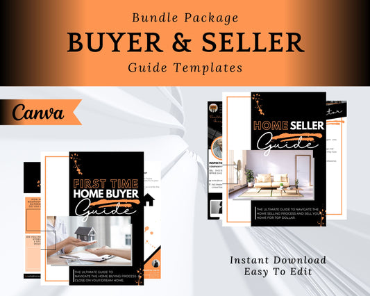 Real Estate Home Buyer and Seller Guide Orange Bundle - Style 5