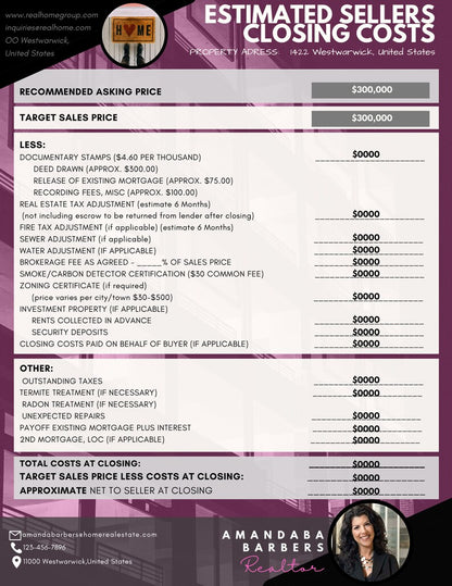 Real Estate Seller Net Sheet