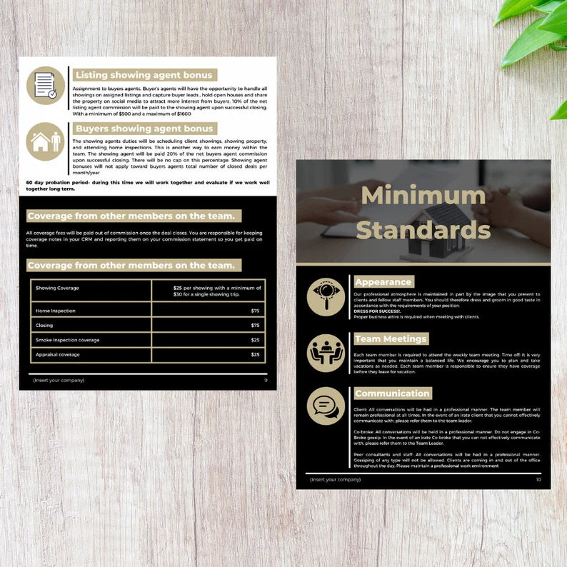 Real Estate Brokerage Agreement  | Real Estate Team Guide  | Real Estate Print | Real Estate Marketing | Instant Download