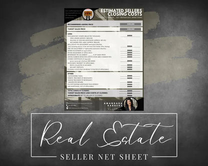 Real Estate Seller Net Sheet