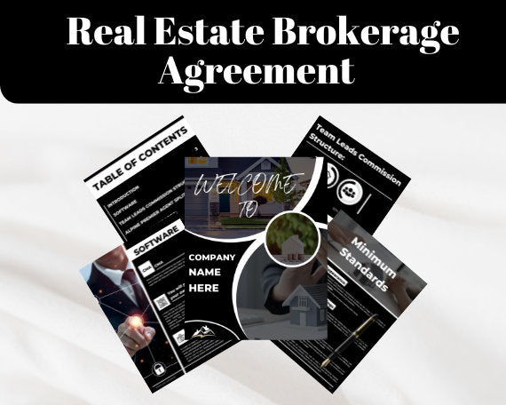 Real Estate Brokerage Agreement  | Real Estate Team Guide  | Real Estate Print | Real Estate Marketing | Instant Download